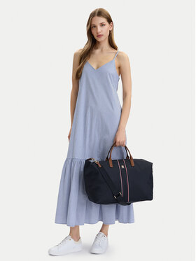 Tommy Hilfiger Ročna torba Tommy Hilfiger Popette Weekender Corp AW0AW18529 Modra