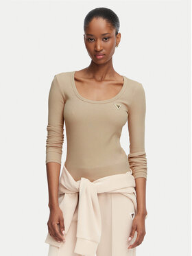 Guess Guess Blusa V4BP07 K8RT2 Beige Slim Fit
