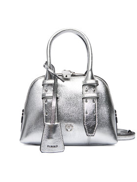 PINKO Kabelka PINKO Bowling Bag Zip Mini AI 25-26 PLTT 105333 A0QO Stříbrná