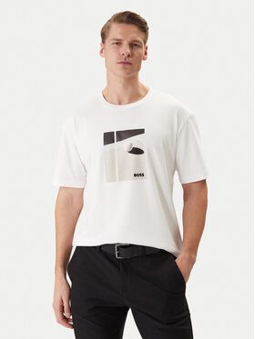 BOSS BOSS Camiseta 50554365 Blanco Regular Fit