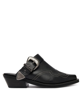 Tommy Jeans Παντόφλες Tommy Jeans Archive Cowboy Mule Leather EN0EN03063 Μαύρο
