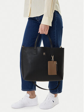 Tommy Hilfiger Geantă Tommy Hilfiger Th Icon Satchel AW0AW18122 Negru