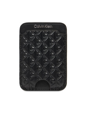 Calvin Klein Kredītkaršu turētājs Calvin Klein Aop Leather Magnetic Card Case LV04F1100G Melns