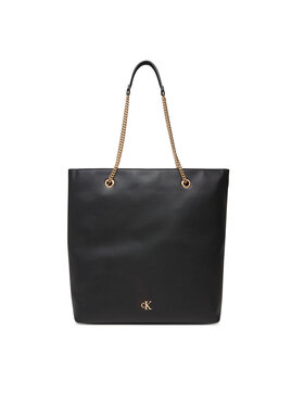 Calvin Klein Kabelka Calvin Klein Minimal Monogram Chain Tote LV04F3204G Čierna