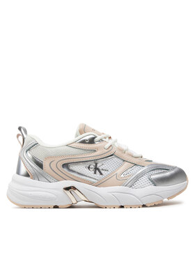 Calvin Klein Jeans Sneakersy Calvin Klein Jeans Retro Tennis Low Lace Mh Ml Mr YW0YW01381 Biela