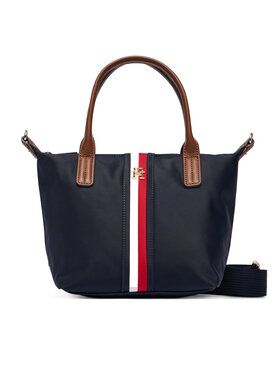 Tommy Hilfiger Torbica Tommy Hilfiger Popette Mini Tote Corp AW0AW19025 Tamnoplava