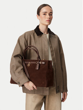Tommy Hilfiger Torbica Tommy Hilfiger American Icon Tote Suede AW0AW19216 Smeđa