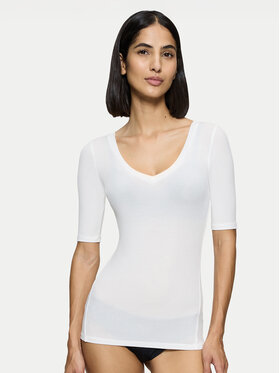Triumph Triumph Μπλούζα πιτζάμας Beauty Layers 10222610 Εκρού Slim Fit