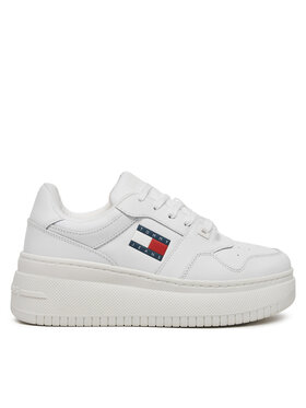 Tommy Jeans Sneakersy Tommy Jeans Tjw Retro Basket Flatform Ess EN0EN02506 Biela