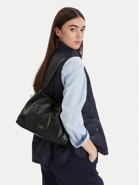 Tommy Hilfiger Handtasche Tommy Hilfiger Soft Leather Shoulder Bag AW0AW18307 Schwarz