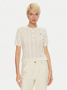 Tommy Hilfiger Tommy Hilfiger Pólóing WW0WW43504 Krém Regular Fit