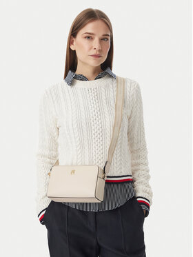 Tommy Hilfiger Дамска чанта Tommy Hilfiger Th Joy Camera Bag AW0AW19060 Кремав