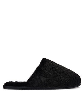 Calvin Klein Naminės šlepetės Calvin Klein Home Slipper Fur Aop HW0HW03218 Juoda