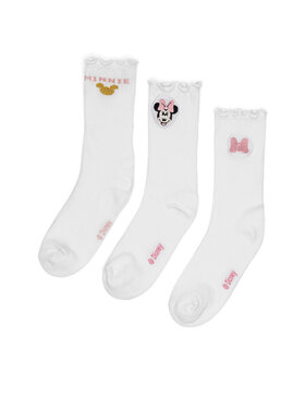 Mickey&Friends Șosete lungi Mickey&Friends ACCCS-AW24-116DSTC (3-PACK) Alb