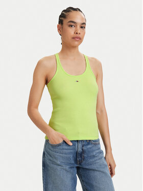 Tommy Jeans Tommy Jeans Top Racerback DW0DW22264 Verde claro Slim Fit