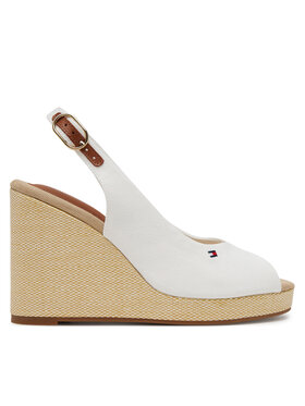 Tommy Hilfiger Espadrilles Tommy Hilfiger Flag High Wedge Espad Slingback FW0FW08597 Balts