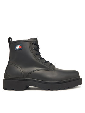 Tommy Jeans Schnürschuhe Tommy Jeans Tjm Lace Up Rubberized EM0EM01628 Schwarz