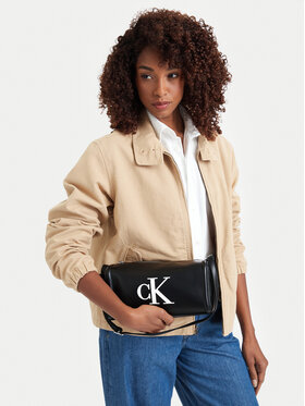 Calvin Klein Torbica Calvin Klein Bold Ck Slouchy Shoulder Bag LV04F3894G Crna