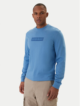 Napapijri Napapijri Longsleeve S-Box Logo NP0A8BC5 Голубий Regular Fit