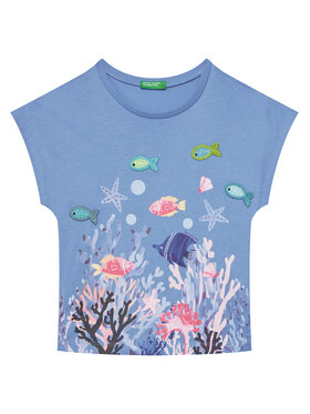 United Colors Of Benetton United Colors Of Benetton Футболка 3I1XG10JH Голубий Regular Fit