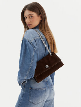 Tory Burch Сумка Tory Burch Kira Turnlock Suede Shouldr Bag 169176 Коричневий