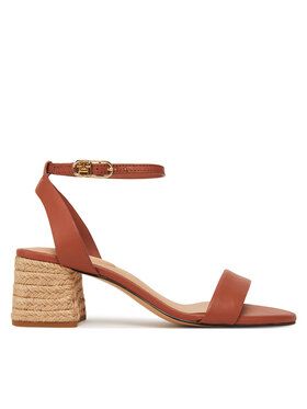 Tommy Hilfiger Espadrilles Tommy Hilfiger Leather Ankle Strap Espad Sandal FW0FW08533 Braun