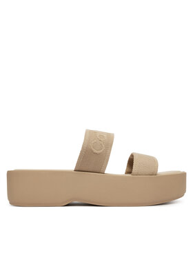 Calvin Klein Šľapky Calvin Klein Flatform Sndl Webbing HW0HW02878 Béžová