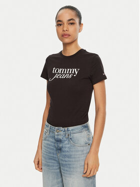 Tommy Jeans Tommy Jeans T-shirt Essential DW0DW19447 Crna Slim Fit