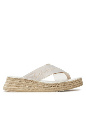 Calvin Klein Jeans Εσπαντρίγιες Calvin Klein Jeans Sporty Wedge Rope Sandal Mr YW0YW01364 Λευκό