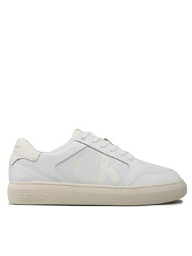 Calvin Klein Jeans Sneakersy Calvin Klein Jeans Casual Cupsole Lth-Pu Mono YM0YM00573 Biela