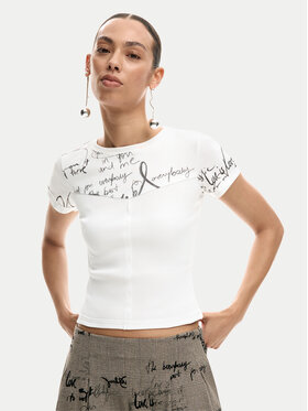 Desigual Desigual Póló Helsinki 26SWTK10 Krém Slim Fit