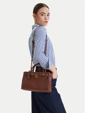 Tommy Hilfiger Soma Tommy Hilfiger American Icon Mini Tote Leather AW0AW17926 Brūns