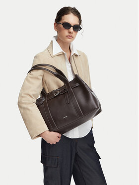 Calvin Klein Handtasche Calvin Klein Buckle Medium Work Tote LV04F3549G Braun