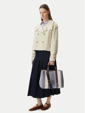 Tommy Hilfiger Ročna torba Tommy Hilfiger Th City Satchel Jacquard AW0AW18733 Modra