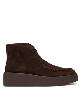 Calvin Klein Šnurovacia obuv Calvin Klein Flatf Lace Up Apr Cut Boot HW0HW03273 Tmavo hnedá