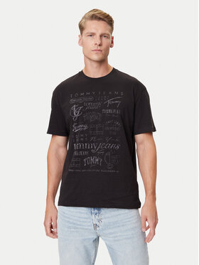 Tommy Jeans Tommy Jeans T-shirt Archive Logos DM0DM21584 Crna Relaxed Fit