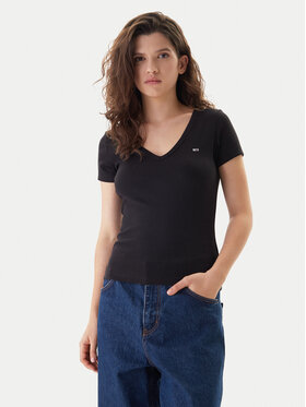 Tommy Jeans Tommy Jeans T-shirt Essential DW0DW17385 Crna Slim Fit