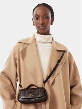 Calvin Klein Kabelka Calvin Klein Ck Croc Top Handle Bag LV04F3903G Tmavo hnedá