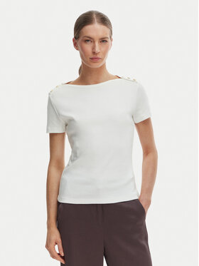 Tommy Hilfiger Tommy Hilfiger Camiseta WW0WW49250 Écru Slim Fit