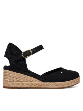 Tommy Hilfiger Espadrilles Tommy Hilfiger Mid Wedge Espad Closed Toe FW0FW09233 Schwarz