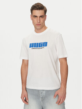 HUGO HUGO Футболка Newromi 50542934 Білий Regular Fit
