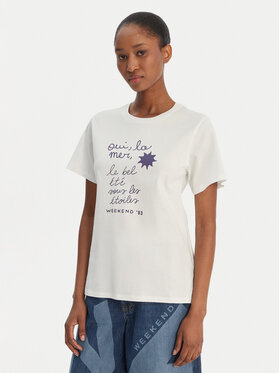 Weekend Max Mara Weekend Max Mara Camiseta Pantera 2615971032 Blanco Regular Fit