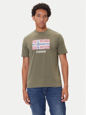 Napapijri Napapijri Camiseta S-Drapeau Ss NP0A891K Caqui Regular Fit