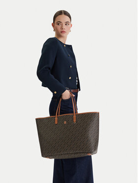 Tommy Hilfiger Soma Tommy Hilfiger Th Monoplay Maxi Tote Le AW0AW18850 Melns