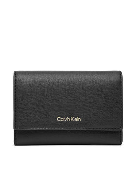 Calvin Klein Maks Calvin Klein Foil Logo Trifold W/ Zip Pocket LV04F1117G Melns