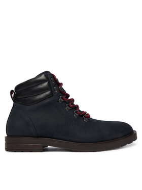 Tommy Hilfiger Schnürschuhe Tommy Hilfiger Cleated Hilfiger Wrm Hook Boot FM0FM05699 Dunkelblau