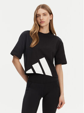 adidas adidas Футболка Essentials Big Logo Boyfriend JG8736 Чорний Loose Fit