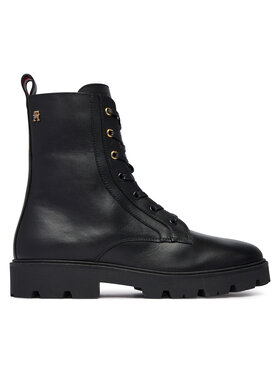 Tommy Hilfiger Trzewiki Tommy Hilfiger TH Stud Leather Lace-Up Boot FW0FW09571 Czarny