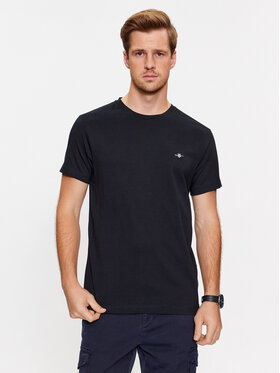 Gant Gant Marškinėliai Shield 2003185 Juoda Slim Fit
