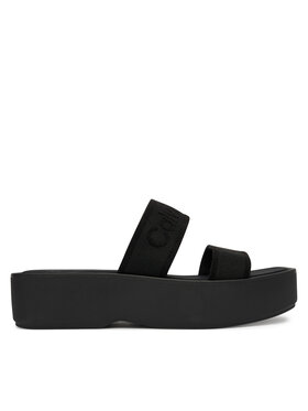 Calvin Klein Nazouváky Calvin Klein Flatform Sndl Webbing HW0HW02878 Černá